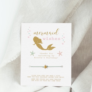 Mermaid Wish Bracelet Party Favors, Mermaid Party Favors, Under the Sea, Mermaid Birthday Party Gifts for Guests, Mermaid Party Supplies