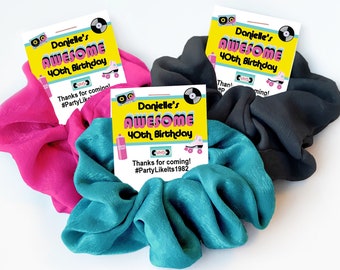 80s Party Favors, Hair Scrunchie Favors, 40th Birthday Party Favors, Retro 80s Birthday Party, Party Like Its 1982, Back To The 80s