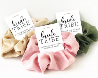 Bride Tribe Hair Ties Scrunchies, To Have and To Hold Your Hair Back, Bridesmaid Gift, Bridal Party Gifts, Bachelorette Party Favors