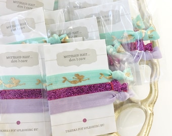 10+ Mermaid Birthday Party Favors Hair Ties, Mermaid Party Decor, Mermaid Party Accessories, Mermaid Party Supplies, Mermaid Party Favors