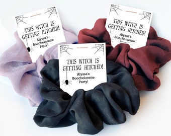 Boochelorette Party Favors, Halloween Bachelorette Party Favor, Hair Scrunchies, This Witch Is Getting Hitched, October Bachelorette, EDS100