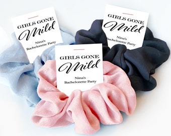 Girls Gone Mild Bachelorette Party Favors, Hair Scrunchie Bachelorette Favors, Low Key Bachelorette, Personalized Thank You Guest Gifts