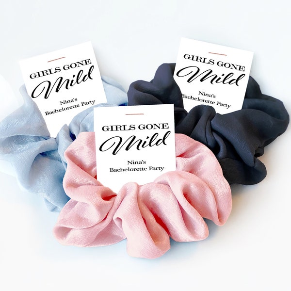 Girls Gone Mild Bachelorette Party Favors, Hair Scrunchie Bachelorette Favors, Low Key Bachelorette, Personalized Thank You Guest Gifts