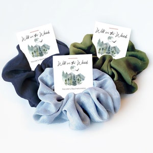 Wild In The Woods Bachelorette Party Favor, Hair Scrunchies, Mountain Bachelorette, Hiking, Camping Weekend, Glamping Bachelorette Favors