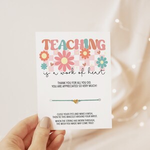 Bracelet Faites un vœu, cadeau pour une semaine de remerciements pour les enseignants