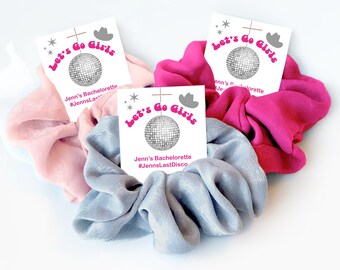 Lets Go Girls Bachelorette Party Favors, Hair Scrunchie Last Disco Bachelorette Favors, Space Cowgirl, Nash Bash Disco Cowgirl Bachelorette