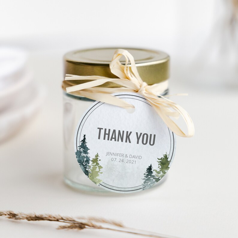 Printable Wedding Stickers Template Forest Wedding Thank You Etsy