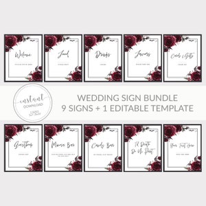 Halloween Wedding Sign Bundle, Gothic Wedding Table Signs, Printable Wedding Decorations, Til Death Do Us Part, DIGITAL DOWNLOAD H100