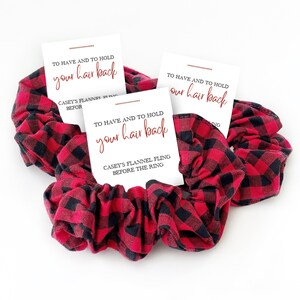 Flannel Fling Before The Ring Bachelorette Party Favors, Scrunchie Favors, Flannel Bachelorette Favor, Buffalo Plaid Hair Scrunchie BP100
