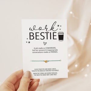 Cadeaux meilleure amie de travail, bracelet faites un vœu, cadeau de départ, carte de collègue de travail, cadeau collègue, cadeau ami de travail, cadeau meilleur ami de travail