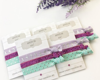 Gymnastics Party Favors for Girls, Custom Hair Tie Favors, Gymnastics Birthday Party Supplies, Girls Birthday Party, Gymnastics Meet Gifts