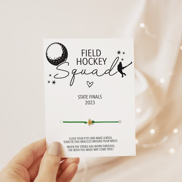 Field Hockey Team Gifts, Make A Wish Bracelet, Field Hockey Gift, Field Hockey Coach Gifts, Senior Night Field Hockey Player Gift