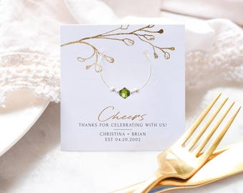 Wedding Anniversary Party Favors, Wine Charms, Gold Anniversary Favors for Adults, 20th Anniversary Favors, Swarovski Crystal - GL100