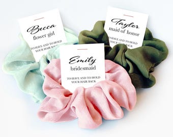 Bridesmaid Gift Scrunchie, Flower Girl Gift, Maid of Honor Gift, Small Bridal Party Gifts, Bridesmaid Box Items, Bridesmaid Proposal Gift