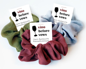 Wine Bachelorette Party Favors, Hair Scrunchies, Vino Before Vows, Napa Bachelorette Party Favors, Save Water Drink Wine Tour, Napa Valley