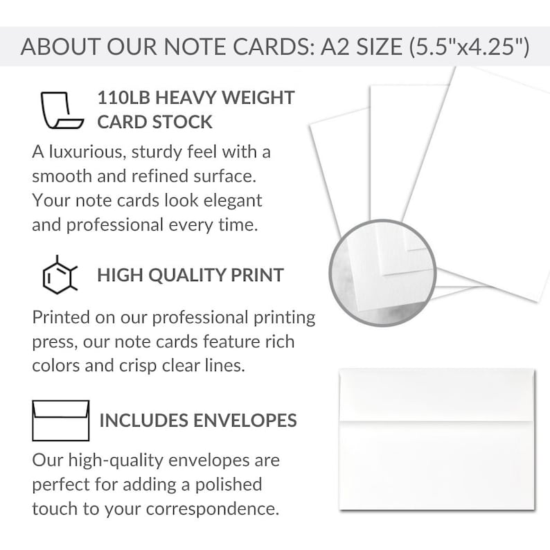 Personalized Note Cards With Envelopes, Wildflower Stationery Notecards ...