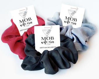 MOB Wife Aesthetic Bachelorette Party Favors, Hair Scrunchie, Wife of the Party, MOB Wife Era, Mobster Bach, MOB Era Bachelorette,