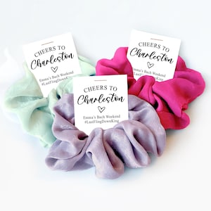 Charleston Bachelorette Party Favors, Last Fling Down King, Hair Scrunchie, Charleston Bach Favors, Cheers to Charleston Guest Gift