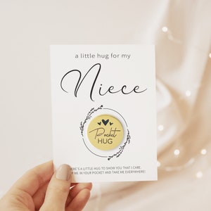 Câlin de poche pour nièce, cadeau de tante, une pensée pour vous, nièce, cadeau un petit câlin pour ma nièce, tante et nièce