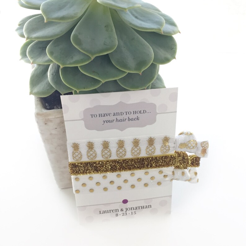 Pineapple Bridal Shower Favors Hair Tie Favors Unique Bridal Etsy