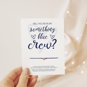 Collier Will You Be My Something Blue, Bracelet Faire un Vœu, Cadeau pour proposition de demoiselle d'honneur, Articles de la boîte de demoiselle d'honneur, Cadeau pour une mariée, Demander l'aide d'une demoiselle d'honneur