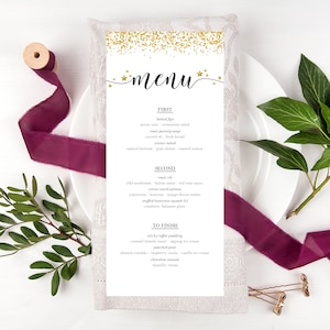 Modèle de menu pour le réveillon du Nouvel an 2023, décorations imprimables pour le réveillon du Nouvel an, décoration de table pour le réveillon du Nouvel an 2024, téléchargement numérique modifiable - NY100