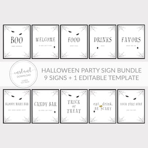 Halloween Party Printable Sign Bundle, Halloween Party Decor, Halloween ...