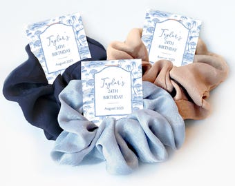 Coastal Birthday Party Favors, Hair Scrunchie, Coastal Grandma Party Guest Gifts, Seaside Birthday Party Thank You Goodie Bag Fillers