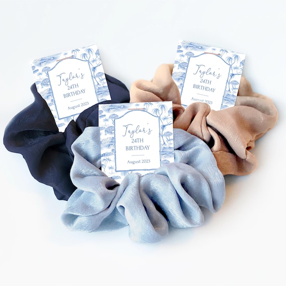 Coastal Birthday Party Favors, Hair Scrunchie, Coastal Grandma Party Guest Gifts, Seaside Birthday Party Thank You Goodie Bag Fillers