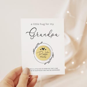 Cadeau grand-père câlin de poche, cadeau fête des pères de petits-enfants, cadeau grand-père un petit câlin pour la première fois, cadeau pour grand-père, cadeau grand-père