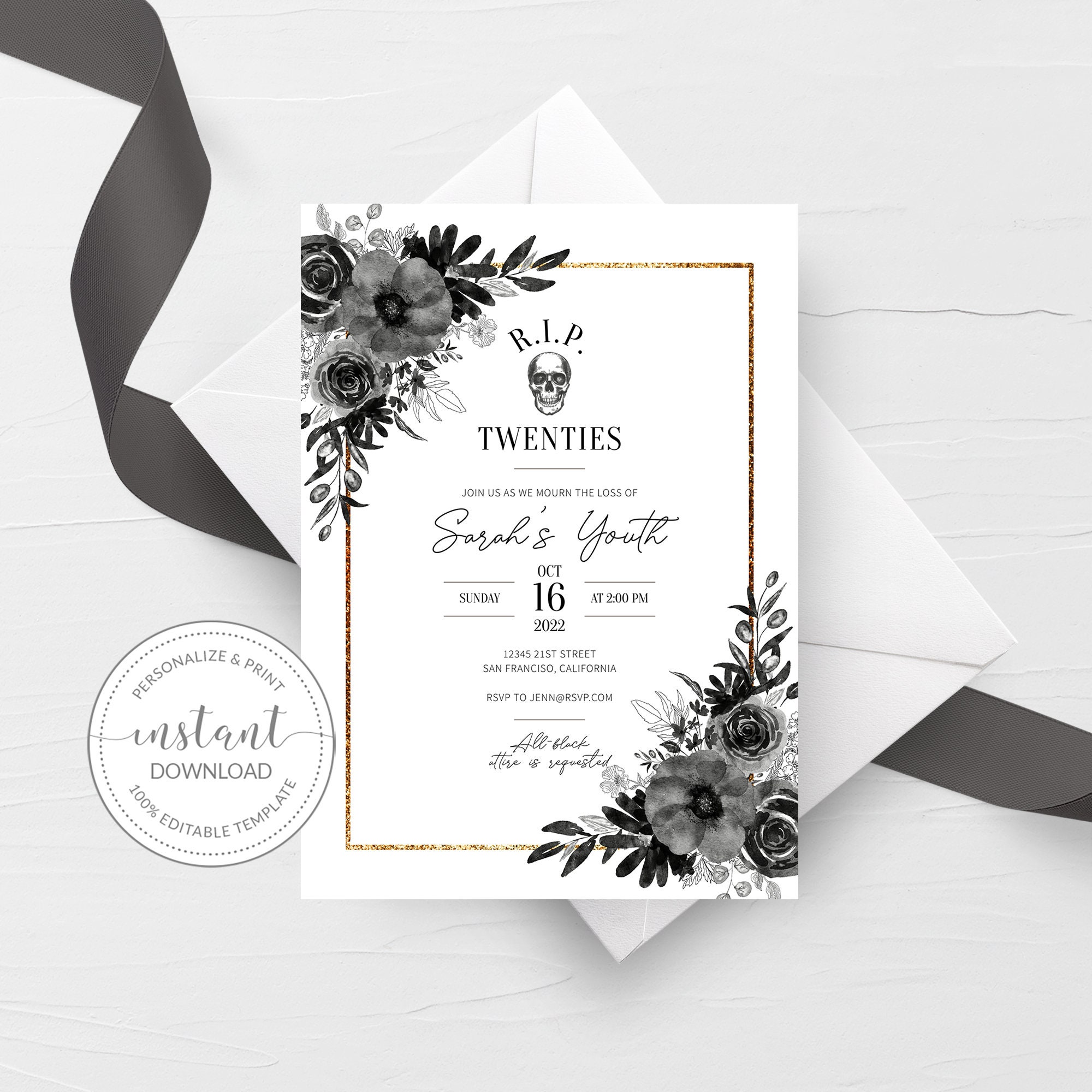 death-to-my-20s-party-invitation-editable-template-rip-20s-etsy