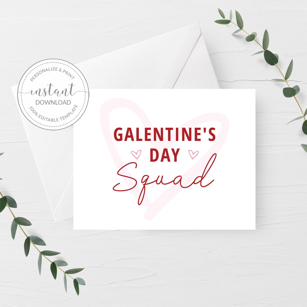 Printable Galentines Day Card Template, Happy Galentines Day Card ...