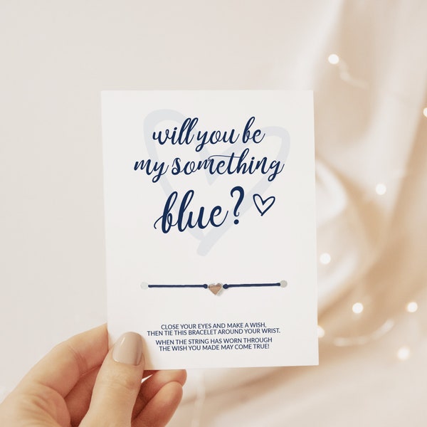 Will You Be My Something Blue, Make A Wish Bracelet Bridesmaid Proposal Gift, Bridesmaid Box Items, Bridal Party Favor, Ask Bridesmaid Gift