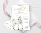 Unicorn Invitation Download, Magical Unicorn Invite Template Printable, Unicorn Birthday Invitation, Editable DIGITAL DOWNLOAD - D200