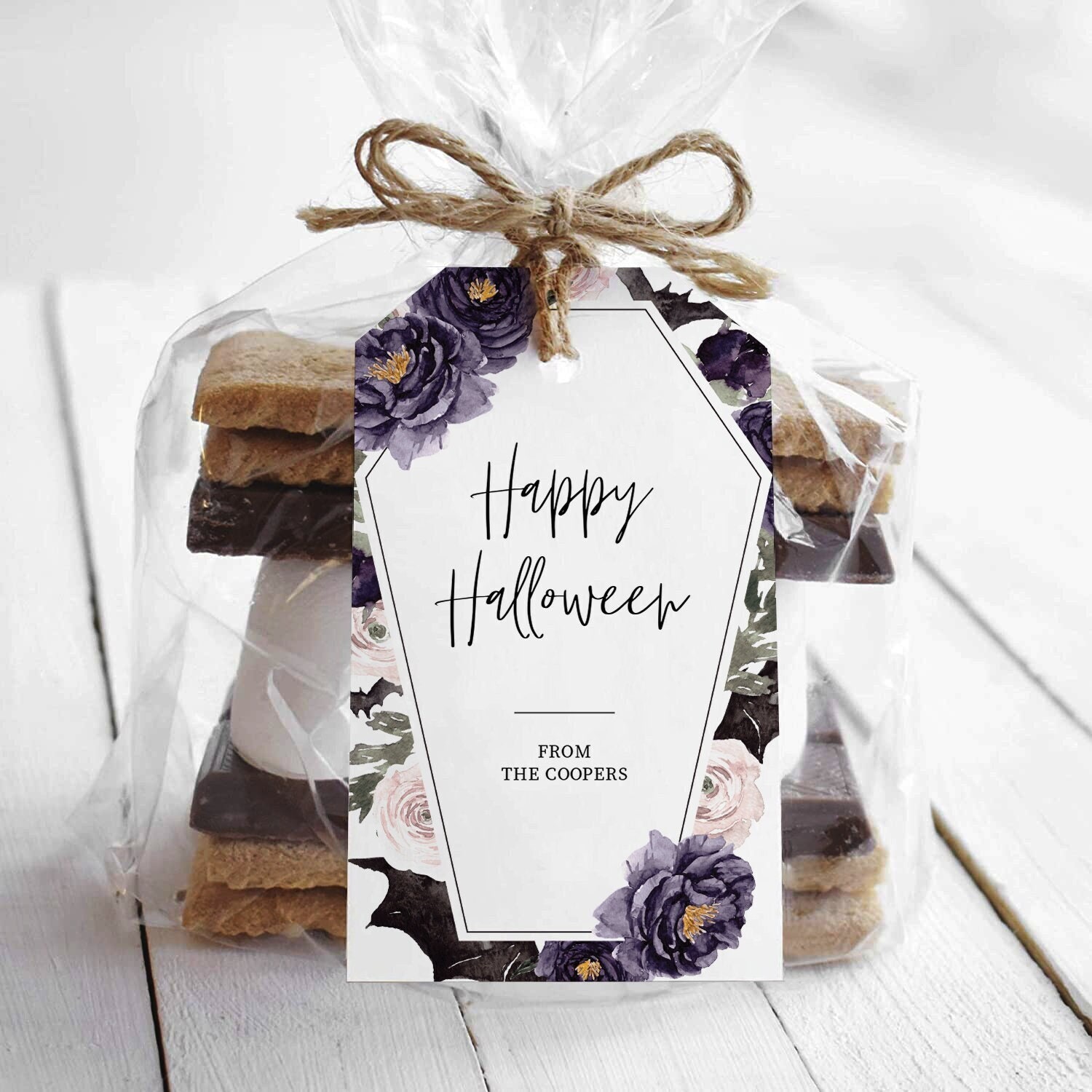 Halloween Gift Tags Printable, Halloween Favor Tag Template, Happy ...