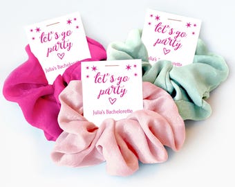 Come On Let's Go Party Bachelorette Gastgeschenke, Haargummi Scrunchie Gastgeschenke, Pink Bachelorette Partygeschenke, Goodie Bag Füllstoffe, Bach Party