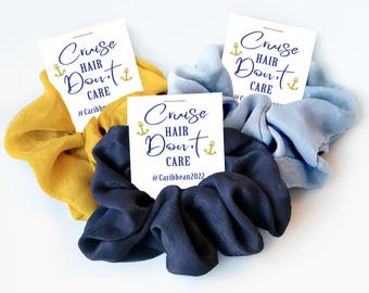 Hair Scrunchie Cruise Gifts, Nautical Party Favors, Group Cruise Favors, Girls Cruise Gifts, Personalized Bachelorette Cruise Favor