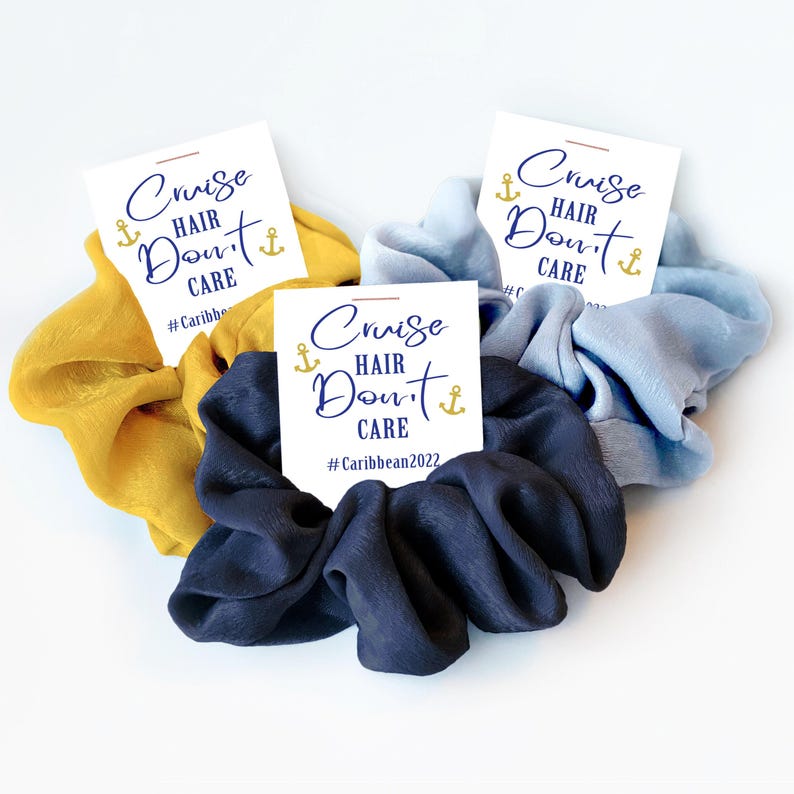 Hair Scrunchie Cruise Gifts, Nautical Party Favors, Group Cruise Favors, Girls Cruise Gifts, Personalized Bachelorette Cruise Favor image 1