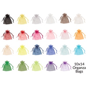 Organza Bags 10x14, Large Organza Bags, Organza Gift Bags, Drawstring Bags, Draw String Bags, Sheer Organza Bags image 1