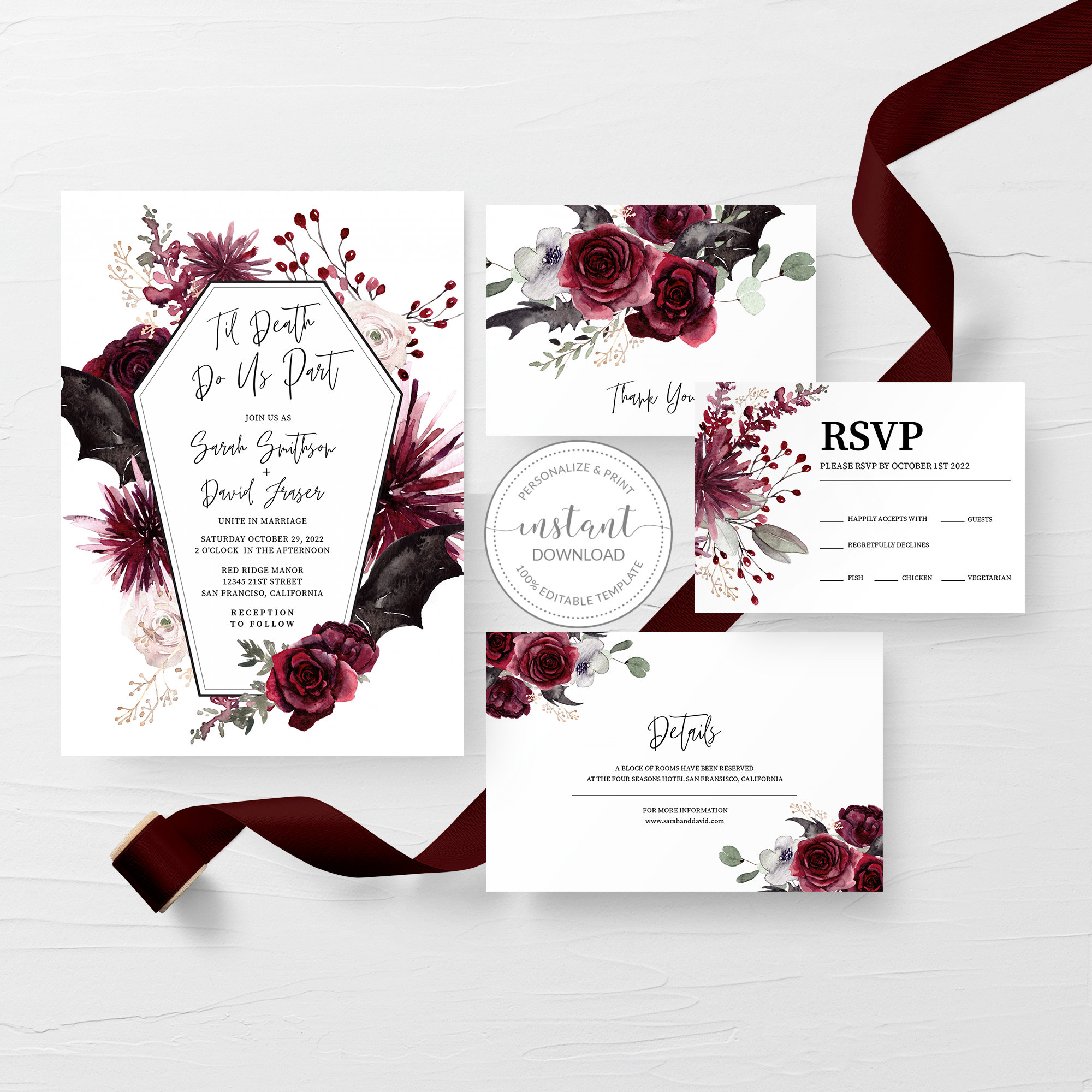 Free Gothic Wedding Invitation Templates vrogue.co
