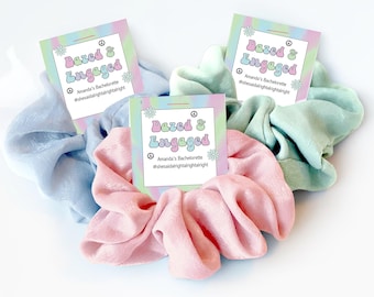 Dazed and Engaged Bachelorette Party Favors, She said Alright Alright Alright, Austin Bachelorette, Retro Groovy 70s Bachelorette Scrunchies
