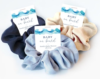 Baby On Board Baby Shower Favors, Hair Scrunchie, Surf Baby Shower Guest Gifts, Beach Surfer Baby Shower, Beach Ocean Theme, Surfing Baby