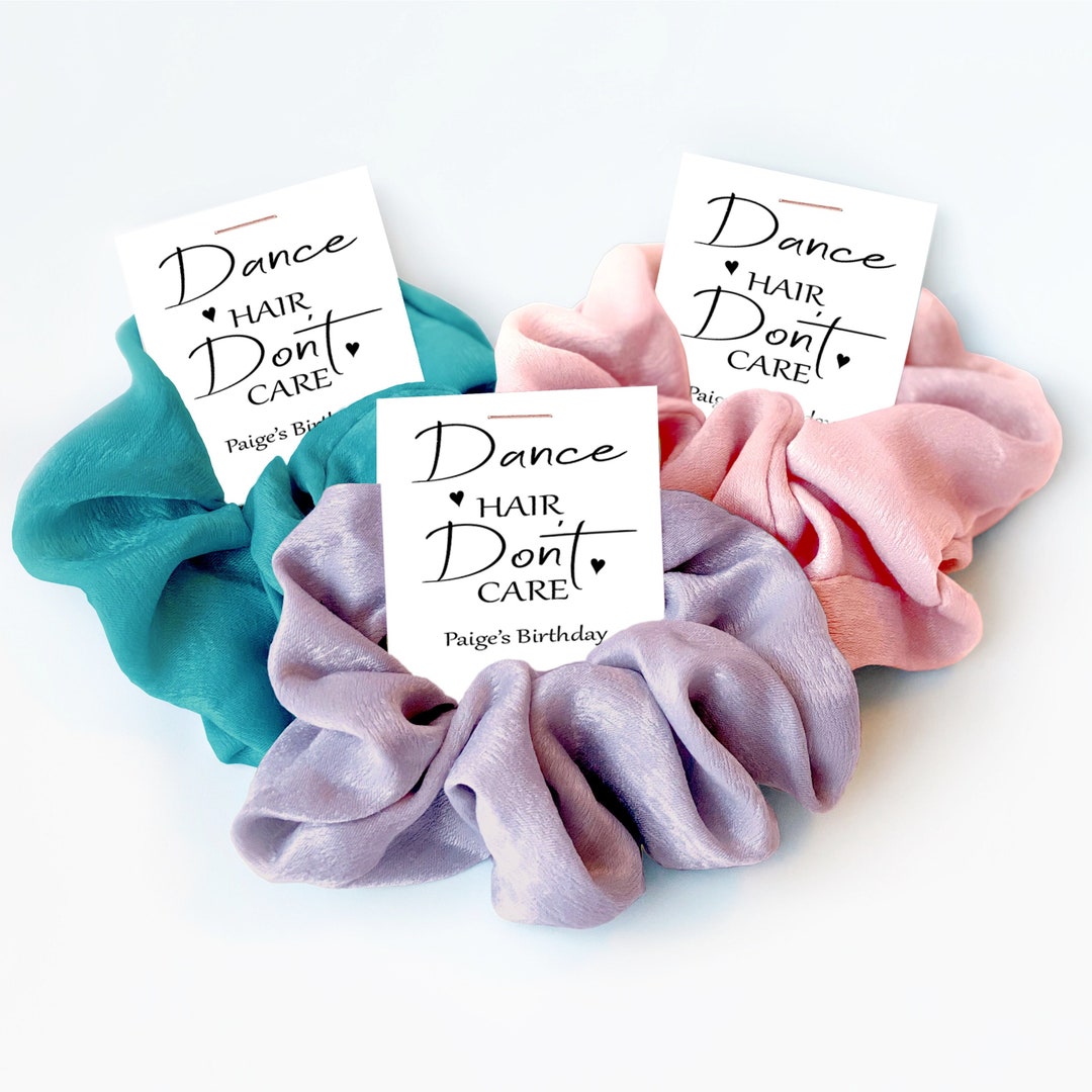 Dance Party Favors, Hair Scrunchies, Dance Recital Gift, Dance Hair Don't Care, Dance Birthday
