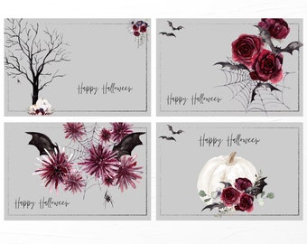 thumbnail image 2 of Nuanchu 80 Pcs Vintage Halloween Postcards 4 X 6 Retro Halloween Greeting Cards Scary Pumpkin Cats Postcards Horror Holiday Blank Cards For Friends Relatives, 20 Designs 2 of 11