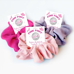 Pink Pony Bach Party Favors, Hair Scrunchie, Pink Pony Club, Disco Cowgirl Bach, Last Rodeo Bachelorette, Country Western Bachelorette