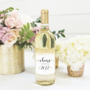 Printable New Years Eve Wine Bottle Labels New Years Party | Etsy