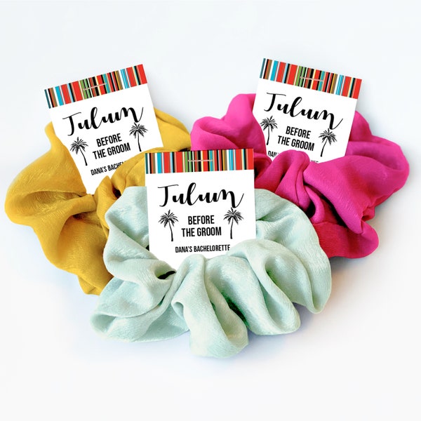 Tulum Bachelorette Party Favors, Hair Scrunchies, Tulum Before The Groom, Mexico Destination Beach Bachelorette Party