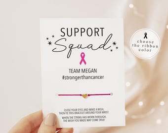 Cancer Support Gift, Make A Wish Bracelets for Cancer, Support Squad, Breast Cancer Awareness, Cancer Patient Gift, Breast Cancer Gifts
