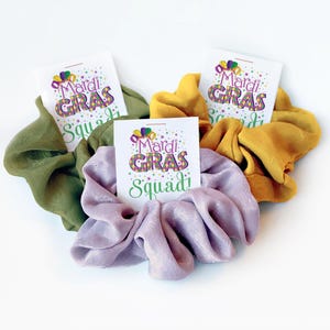 New Orleans Bachelorette Party Favors, Hair Scrunchies, Mardi Gras Bachelorette Party Favors, NOLA Bach, Mardi Gras Squad