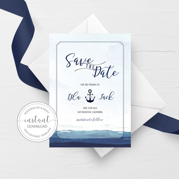 Nautical Save the Date - Etsy